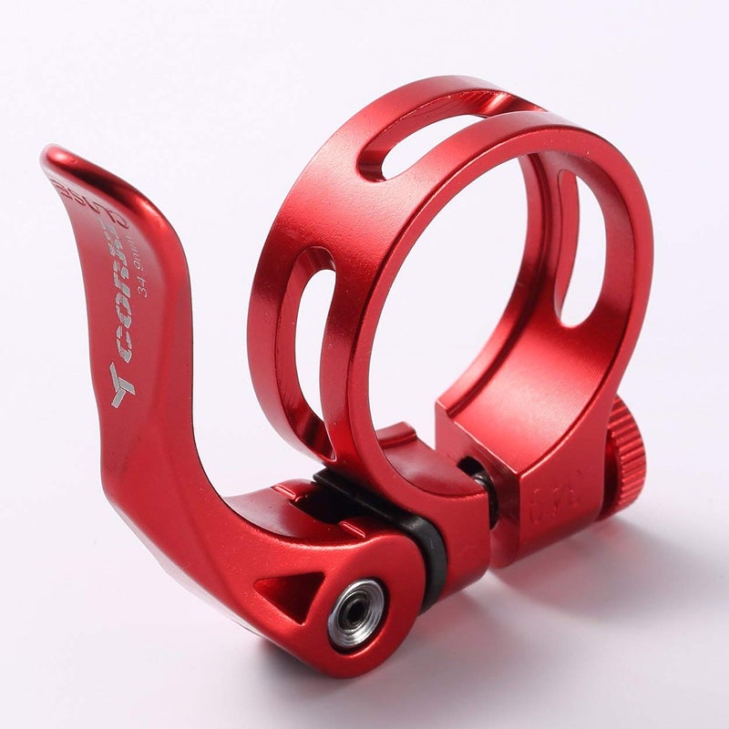 corki مشبك عمود مقعد الدراجة Corki Quick Release 31.8MM، ألمنيوم مؤكسد بالرملي أحمر KC89 - Image 2